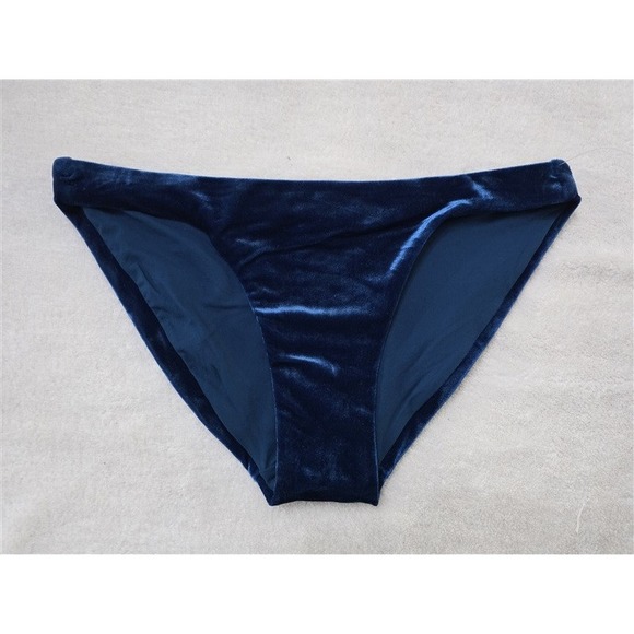 NWOT Robin Piccone M Roxy Velvet Bikini Swim Bottoms Blue 128691 - Picture 4 of 4